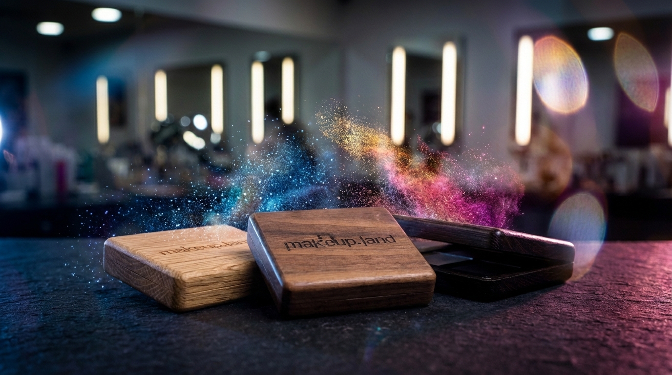 תקריב של טקסטורות איפור וגוונים חמים